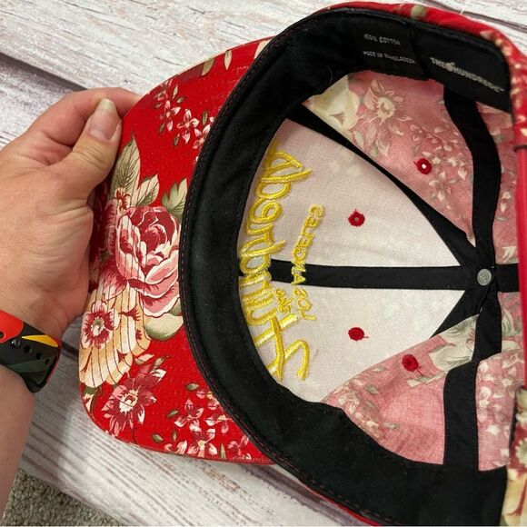 The Hundreds Team Snapback Cap - Red Floral Adjustable One Size - Picture 6 of 8